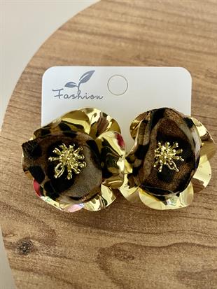 Gold Leo Tül Detay Tasarım Küpe