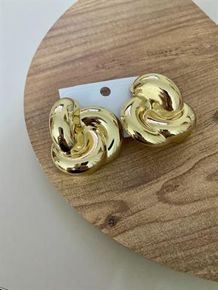 Gold Renk Halka Tasarım Küpe