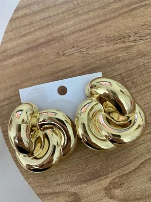 Gold Renk Halka Tasarım Küpe