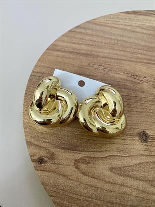 Gold Renk Halka Tasarım Küpe