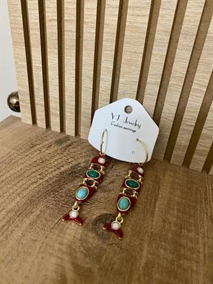 Gold Renkli Otantik Balık Model Küpe