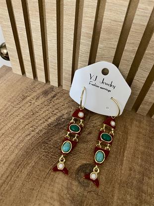 Gold Renkli Otantik Balık Model Küpe