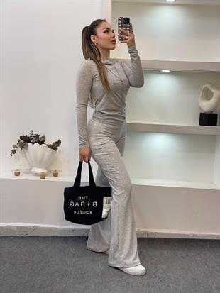 Gri Kaşkorse Kemer Pantolon 