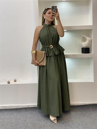 Haki Yeşil Premium Kalite Bluz Etek Takım