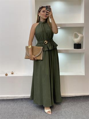 Haki Yeşil Premium Kalite Bluz Etek Takım