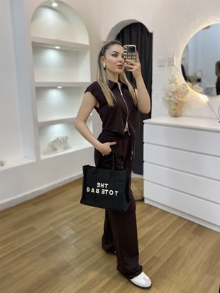 Kahve Fermuarlı Model Modal Takım