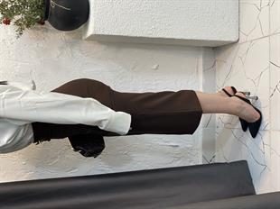 Orj Marka Kahve Önü Yırtmaçlı Kalem Etek