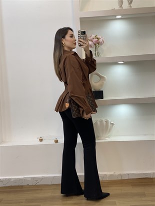 Kahve Piliseli Model Gömlek 