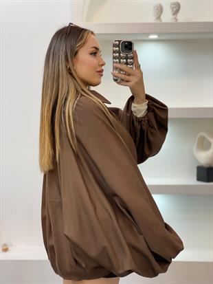 Kahve Premium Seri Yarasa Kol Ceket 