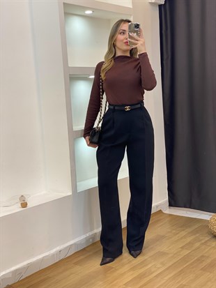 Kahve Yaka Düğümlü Body
