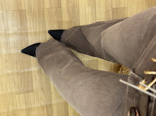 Kahve Yıkamalı Yüksek Bel Straight Jean