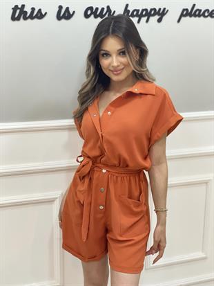 Kiremit Şehir Boy Tiril Tiril Keten Tulum