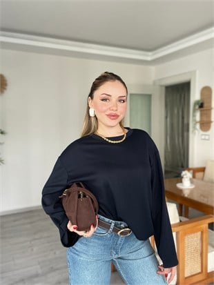 Laci Bisiklet Yaka Oversize Modal Basic