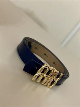 Lacivert Gold Tokalı Kemer