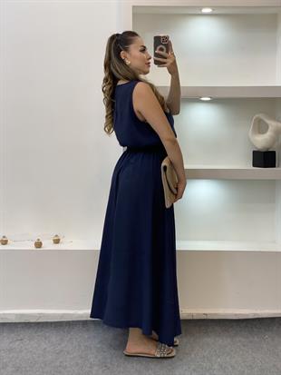 Lacivert Tensel Bluz Etek Takım