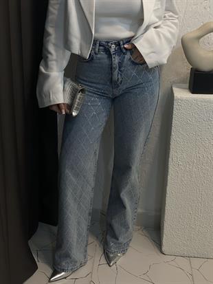 Marka Model Buz Mavi Taşlı Jean 