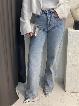 Marka Model Buz Mavi Taşlı Jean 