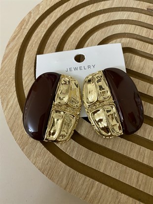 Marka Model Gold Kahve Küpe 