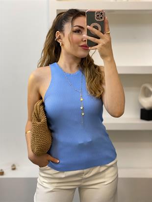Mavi Kolsuz Basic Triko Bluz