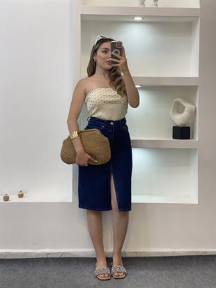 Mavi Midi Boy Jean Etek