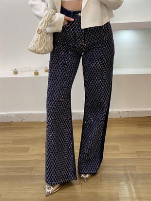 Mng Parıltılı Taşlı Yüksek Bel Jean