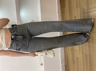 Mng Parıltılı Taşlı Yüksek Bel Jean