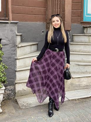 Mürdüm Asimetrik Kesim Etek