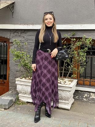 Mürdüm Asimetrik Kesim Etek