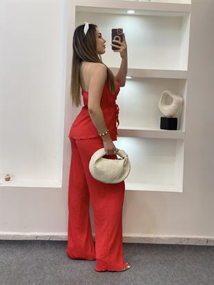 Nar Çiçeği Degaje Yaka Bürümcük Takım