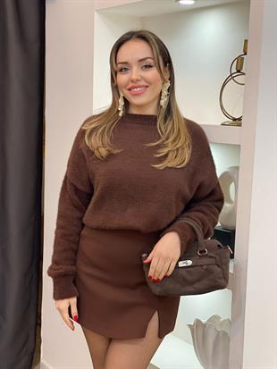 Nisan Marka Premium Kalite Kahve Yumoş Dokulu Kazak