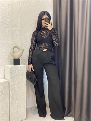 Nisan Marka Siyah Yüksek Bel Palazzo Pantolon 