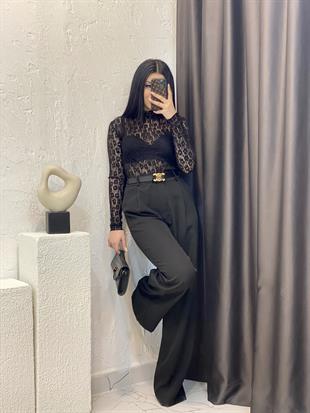 Nisan Marka Siyah Yüksek Bel Palazzo Pantolon 