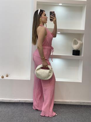 Pembe Degaje Yaka Bürümcük Takım