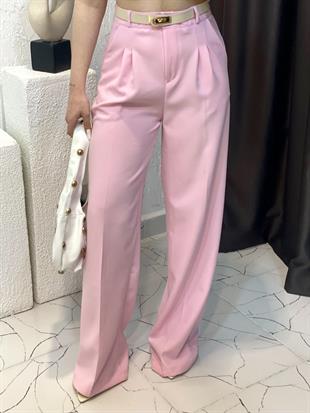 Pembe Yüksek Bel Palazzo Pantolon 