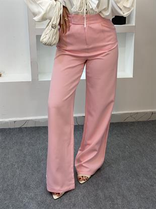 Pembe Yüksek Bel Palazzo Pantolon 