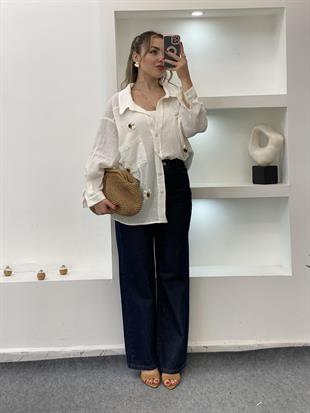 Perry Açık Bej Deniz Kabuklu Gömlek 