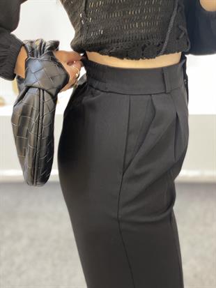 Perry Marka Arka Beli Lastikli Gold Düğmeli Palazzo Pantolon