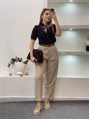 Perry Marka Bej Havuç Kesim Lüx Kalite Pantolon 