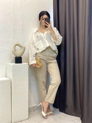 Perry Marka Bej Kumaş Pantolon 