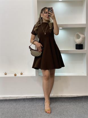 Perry Marka Kahve Volanlı Elbise