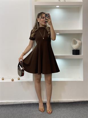 Perry Marka Kahve Volanlı Elbise