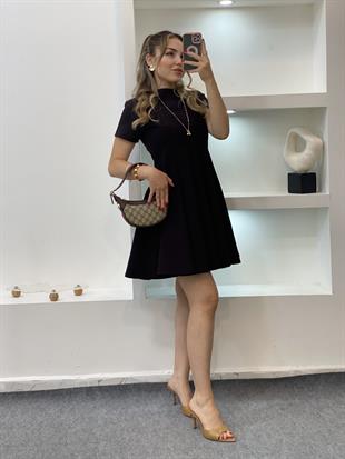 Perry Marka Mürdüm Renk Volanlı Elbise