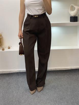 Perry Marka Premium Tok Dokulu Kahve Palazzo Pantolon