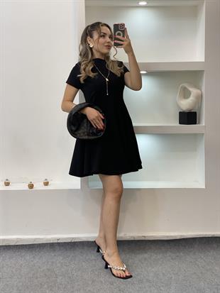 Perry Marka Siyah Volanlı Elbise