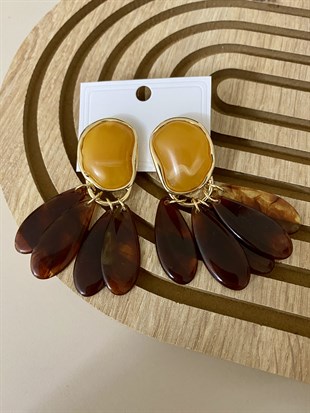 Pirinç Gold Renk Vintage Küpe 