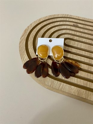 Pirinç Gold Renk Vintage Küpe 