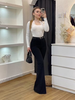 Q Marka Dantel Detaylı Beyaz Renk Bluz 