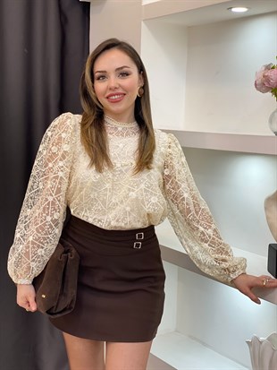 Q Marka Kahve Premium Kalite Şort Etek