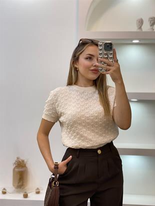 Q Marka Premium Ajurlu Triko Bluz