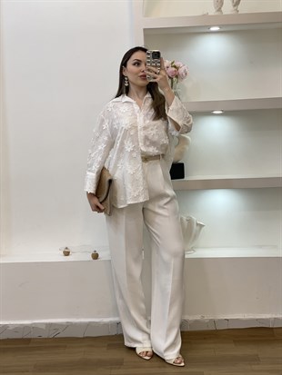 Robin Marka Çiçek Kabartmalı Gömlek 